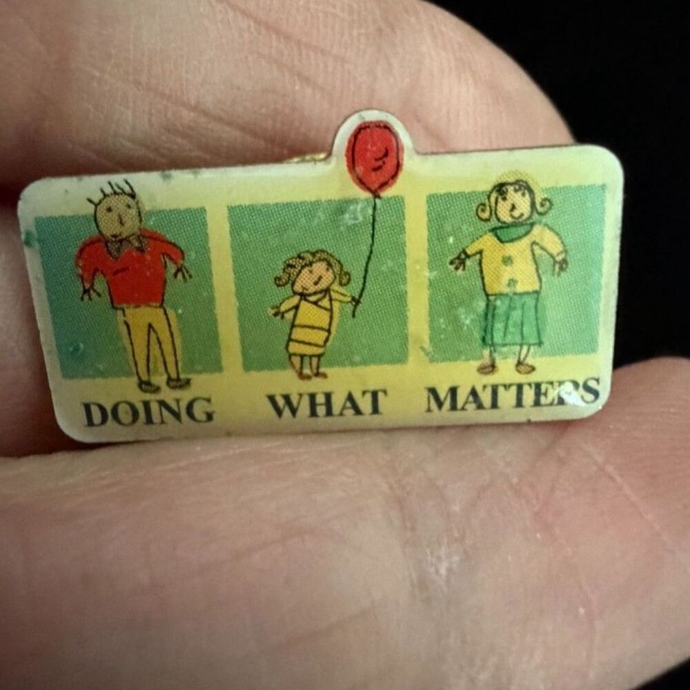 vtg doing what Matters Children's Illustration tack pin
